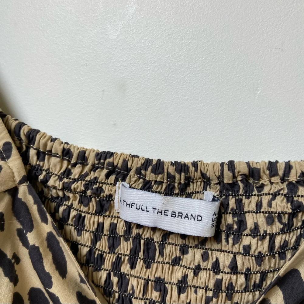 Faithfull The Brand Shamari Animal Print Tulienne Mini Dress Small Animal Print